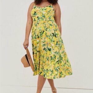 Torrid Yellow Floral Midi Sundress W/ Pockets!!! Sz 5x